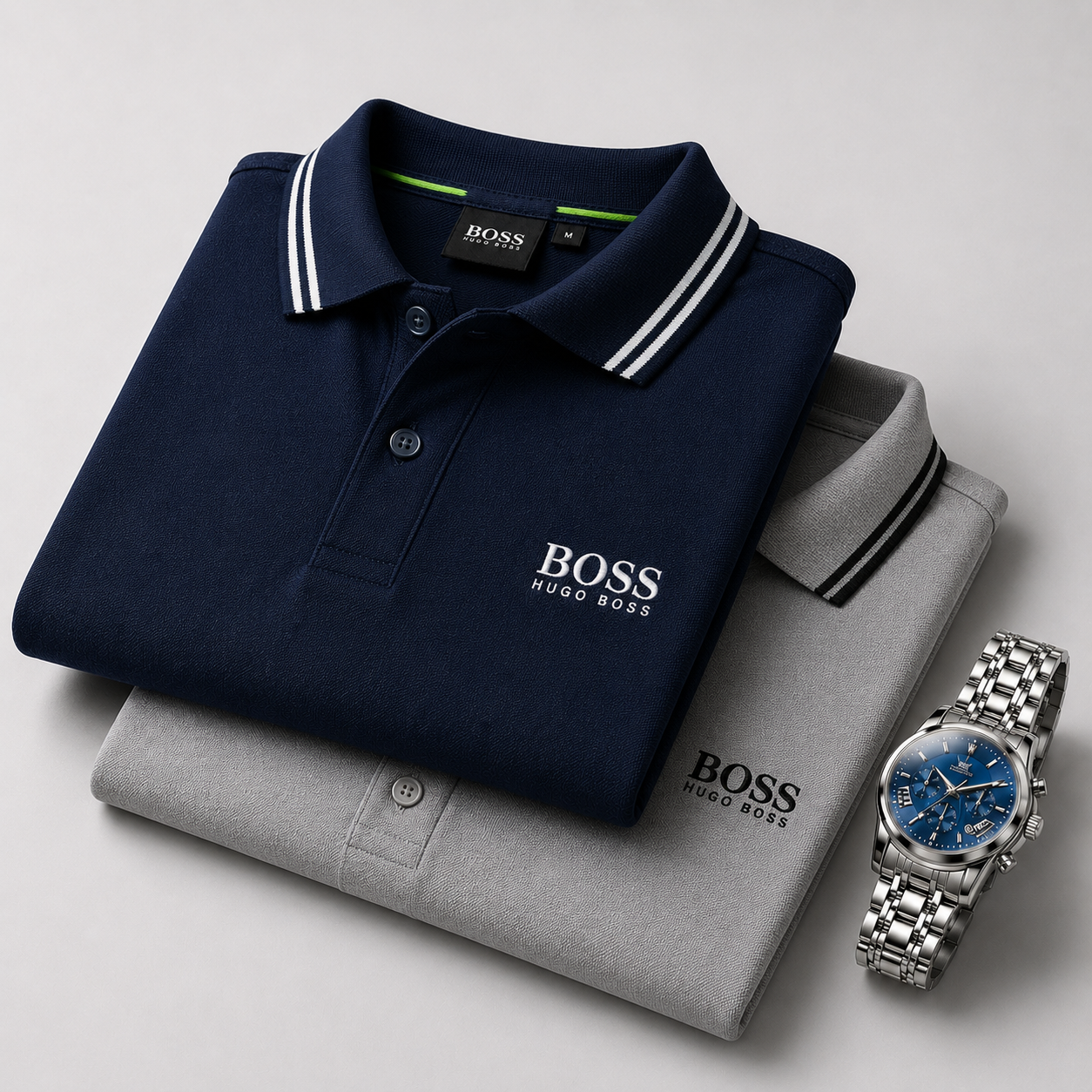 [Buy 2 Pay 1] Hugo Boss Premiere Polo Shirts + Exclusive Premium Watch